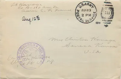 Carta postal militar — Estados Unidos — 1943