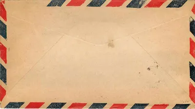 Carta postal aérea — Etiqueta 'VIA AIR MAIL' — Editor não visível — Verso