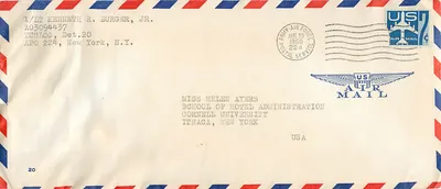 Envelope aérea US Air Mail — APO 224, Tustog, Det.20 — 1960
