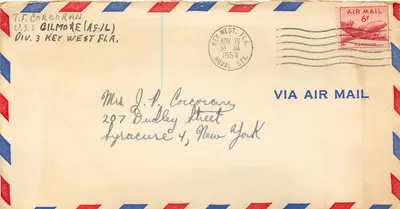 U.S.S. Gilmore (AS-16) — Base Naval Key West — 6¢ Correio Aéreo