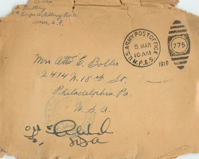 Carta postal militar — 5 de março de 1919 — S.A.M.P.E.S. — 775