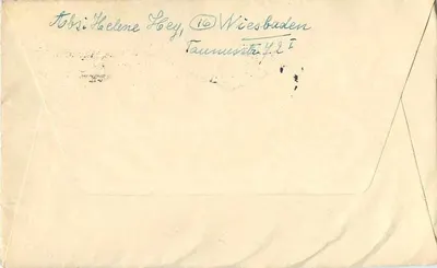 Wiesbaden — Carta para a Senhora Carrie Koch em Narrowsburg — Deutsche Post 75 Pfennig — Verso