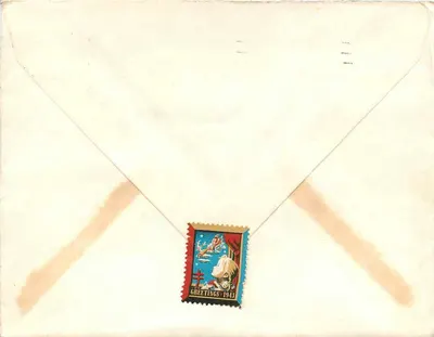 Cartão postal de Natal — Editor desconhecido — 1943 — Verso