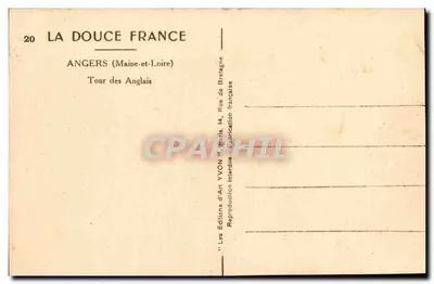 Angers — Torre dos Ingleses — Éditions d'Art YVON — Verso