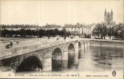 Angers — Pont du Centre e a Catedral — Edição Lemarochand, Angers