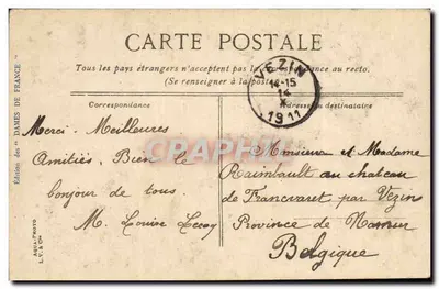 Angers — Mały zamek i kaplica duchów Anjou — wydawnictwo 'Dames de France' nr 258 — Rewers