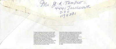 Postal Scales — National Museum of Civilizations — publisher not visible — Back