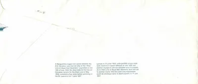 S.S. Canadian — primer barco de vapor de la Royal Mail Steamers — editor Canada Post — Reverso