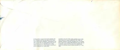 Il S.S. Canadian — primo nave a elica della Royal Mail Steamers — editore Canada Post — Verso