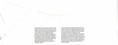 Wagi pocztowe — Kanadyjski Muzeum Poczty — 1991 — Rewers