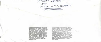 Wagi pocztowe — Muzeum Kanadyjskiej Cywilizacji — Wydawca: Canada Post — Rewers