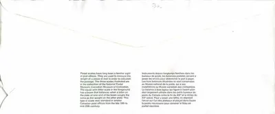 Wagi pocztowe — Muzeum Kanadyjskiej Cywilizacji — Kanada 40 — Rewers