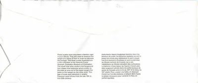Bilance postali — Museo canadense della civiltà — editore non visibile — Verso