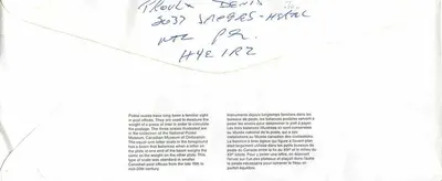 Balanzas postales — Museo canadiense de la civilización — Canada 40 — Reverso