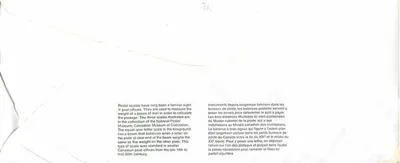 Bilance postali — Museo canadense della civiltà — Canada — Verso