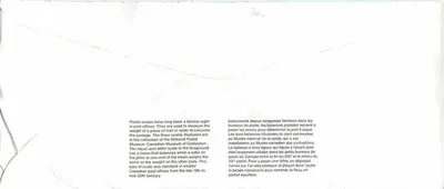 Bilance postali — Museo canadense delle civiltà — Canada — Verso