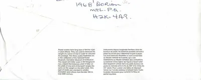 Balances postales — Musée canadien de la civilisation — Canada — Verso