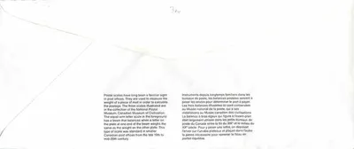 Bilance postali — Museo nazionale della Civiltà — Canada — Verso