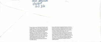 Balancinhas postais — Museu Canadense da Civilização — Canadá 1991 — Verso