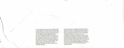 Balanzas postales — Museo canadiense de comunicaciones — Editor no visible — Reverso
