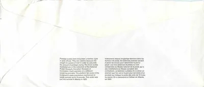 Balancinhas postais — Museu Canadense das Civilizações — editor Dayton — Verso