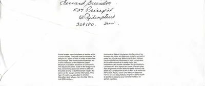 Wagi pocztowe — Narodowy Muzeum Cywilizacji — Kanada — Rewers
