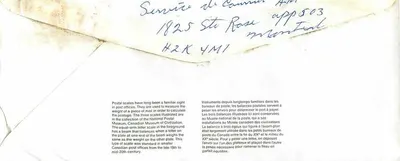 Balanzas postales — Museo canadiense de la civilización — Canada 40 — Reverso