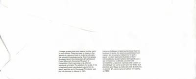 Balanzas postales — Museo canadiense de la civilización — Editor Postal Lobe — Reverso