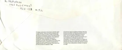 Bilance postali — Museo canadense delle civiltà — editore non visibile — Verso