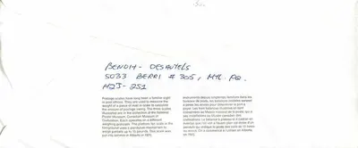Balances postales — Musée canadien de la Civilisation — éditeur non visible — Verso