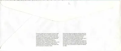 Bilance postali — Museo canadense delle civiltà — Canada 1990 — Verso