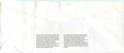 Wagi pocztowe — Muzeum Poczt Kanady — wydawca nieodczytelny — Rewers