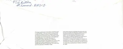 Postal Scales — Canadian Museum of Civilization — Publisher not visible — Back