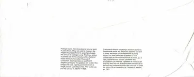 Bilance postali — Museo canadense delle civiltà — Canada 39 — Verso