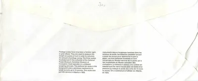 Wagi pocztowe — Kanadyjski Muzeum Pocztowe — Kanada 39¢ — Rewers