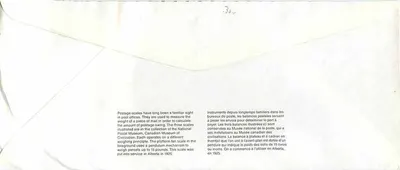 Balanzas postales — Museo canadiense de comunicaciones — Canadá 39¢ — Reverso