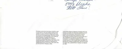 Balanzas postales — Museo canadiense de las civilizaciones — editor no visible — Reverso