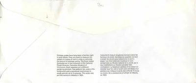 Wagi pocztowe — Narodowy Muzeum Cywilizacji — Wydawca: Canada Post — Rewers