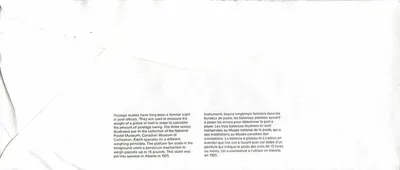 Balanzas postales — Museo canadiense de las civilizaciones — Editor: Canada Post — Reverso