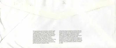 Bilance postali — Museo canadense delle civiltà — editore non visibile — Verso