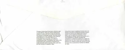 Bilance postali — Museo canadense delle comunicazioni — editore non visibile — Verso