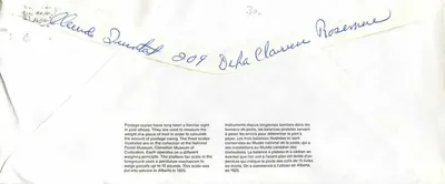 Wagi pocztowe — Muzeum Pocztowe Kanady — wydanie specjalne Canada Post 1990 — Rewers