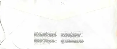 Wagi pocztowe — Muzeum Kanadyjskich Cywilizacji — Wydawca: Canada Post — Rewers