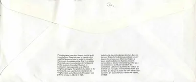 Postal Scales — Canadian Museum of Postal History — Publisher Canada 39 — Back