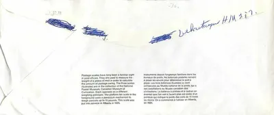 Balanzas postales — Museo canadiense de correos — editor : Canada Post — Reverso