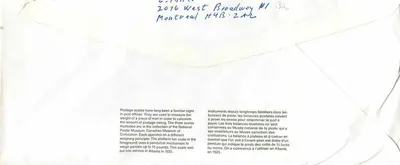 Postwegen — Canada Post Museum — Canada Post — Achterkant