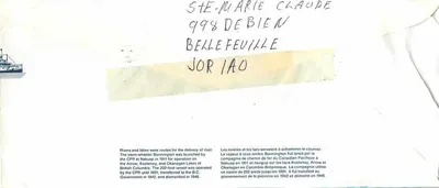 Navire à vapeur Bonnington — Canada 32 — éditeur non visible — Verso