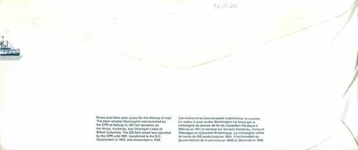 Wheel Steamer Bonnington — Canada 32 — Publisher not visible — Back