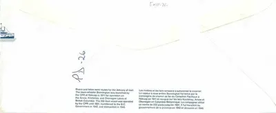 Vapor de água sobre os lagos — Bonnington — Canada Post — Verso