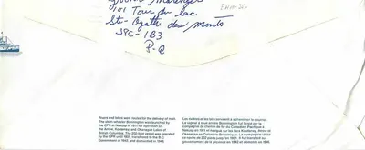 Buque de ruedas de paletas Bonnington — lago Kootenay, Columbia Británica — editor Canada Post — Reverso